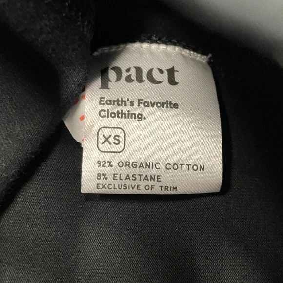 Pact Black womens vneck long sleeve tshirt NWT size XS organic cotton - Picture 5 of 6